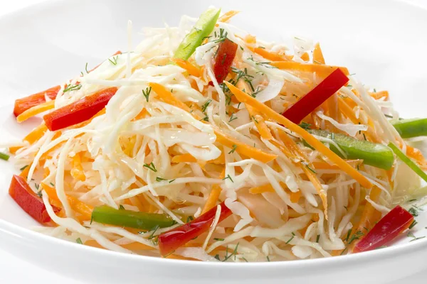 Cabbage, carrot and bell paper salad — Stock Photo, Image