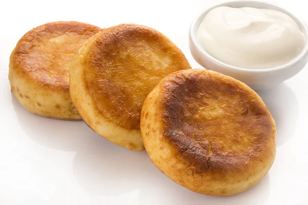 Syrniki (russian cottage cheese pancake ) — Stok Foto
