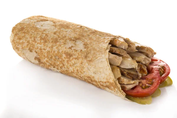 Shawarma tavuk ve domates ile — Stok fotoğraf