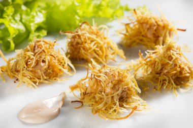 Gevrek patates kızarmış karides