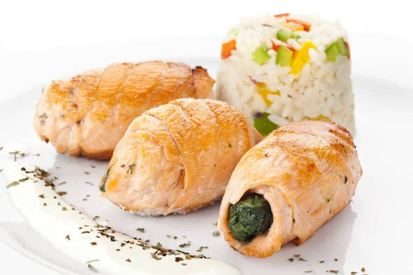 Ispanaklı somon sarma rulo