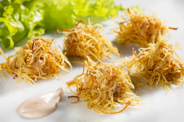 Gevrek patates kızarmış karides