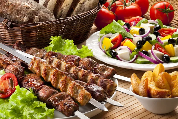 Grillat kött Bbq mix set — Stockfoto