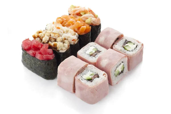 Mini-set de sushi y rollo — Foto de Stock