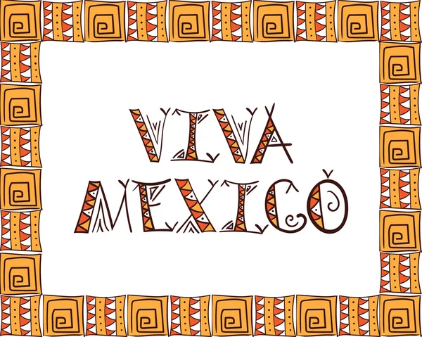 Viva México. Ilustración de vectores de diseño Tribal México — Archivo Imágenes Vectoriales