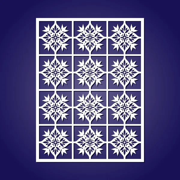 Laser cut vector template. Abstract cutting pattern seamless. Oriental decoration tiles ornament for paper or fretwork. — Διανυσματικό Αρχείο