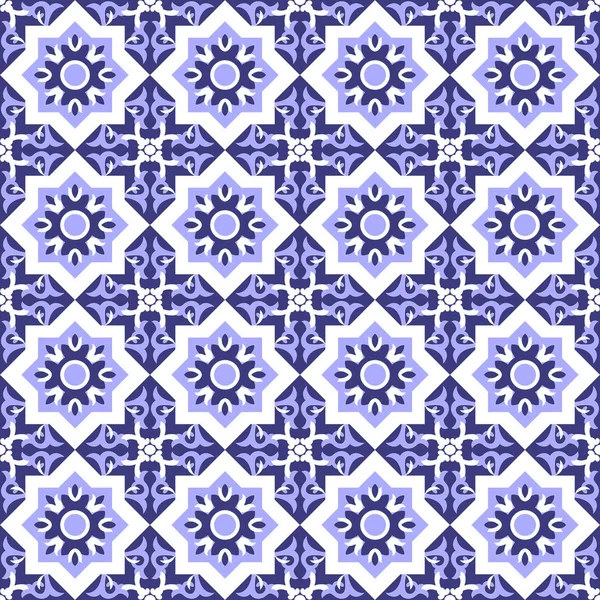 Mosaico caleidoscopio patrón de azulejos. Fondo oriental sin costura geométrico abstracto. Ornamento patrón de tela vector . — Vector de stock