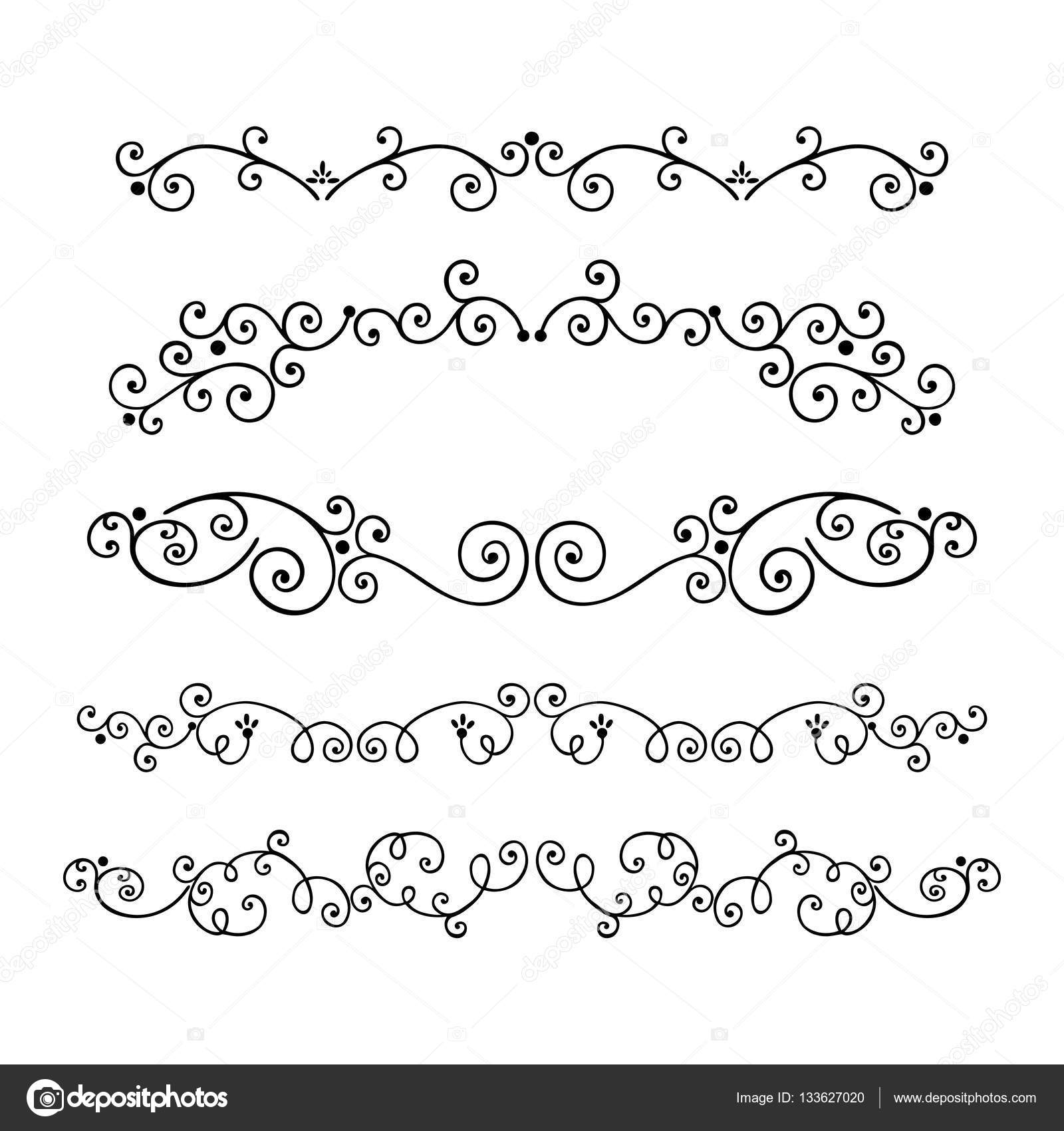 Download Set of hand drawn text dividers vector. Decorative border ...