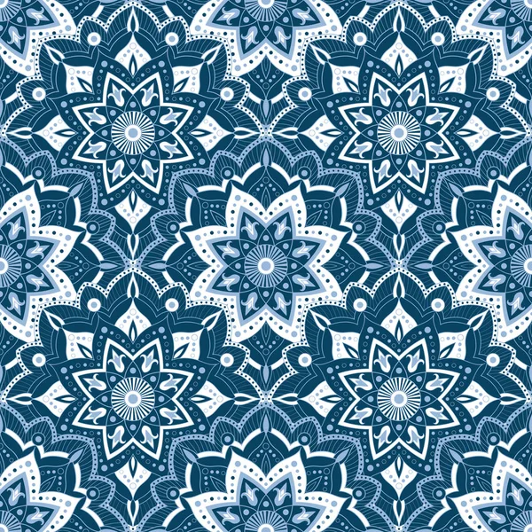 Arabiska blå mönster bakgrund. Spetsar mönster vektor — Stock vektor
