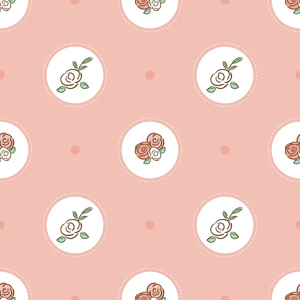 Flor rosa patrón sin costura vector. Fondo floral en color rosa para álbum de recortes o papel de regalo . — Vector de stock