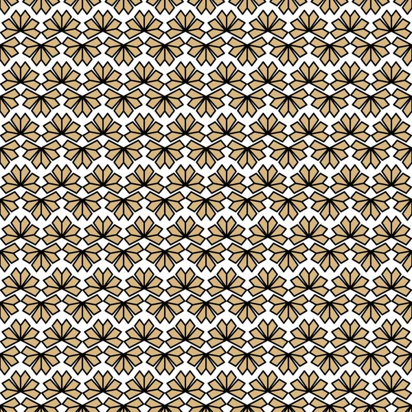 ゴールドの黒白いテクスチャ ベクトル。モダンな東洋の幾何学的な花パターン。布や包装紙の花ファン背景を抽象化します。. — ストックベクタ
