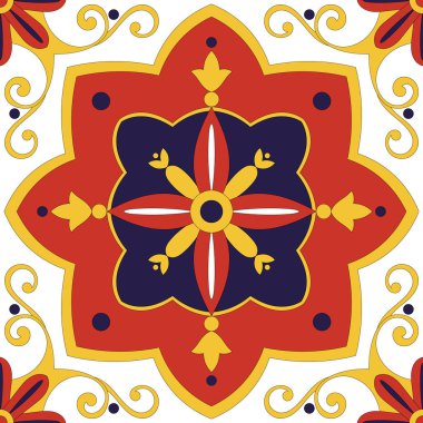 İspanyol döşeme deseni. Süs çini desen tasarım.