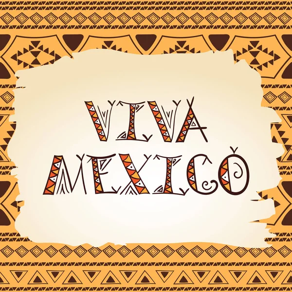 Concetto di Viva Messico. Illustrazione vettoriale del Messico tribale per flyer, banner o design turistico di viaggio . — Vettoriale Stock