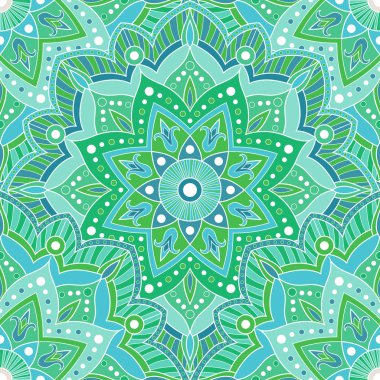 Sorunsuz mandala desen kumaş üzerine yazdırma veya kağıt ambalaj. El süsleme süsleme arka plan çekilmiş. Islam, Arapça, Indian, Osmanlı, oryantal motifleri.