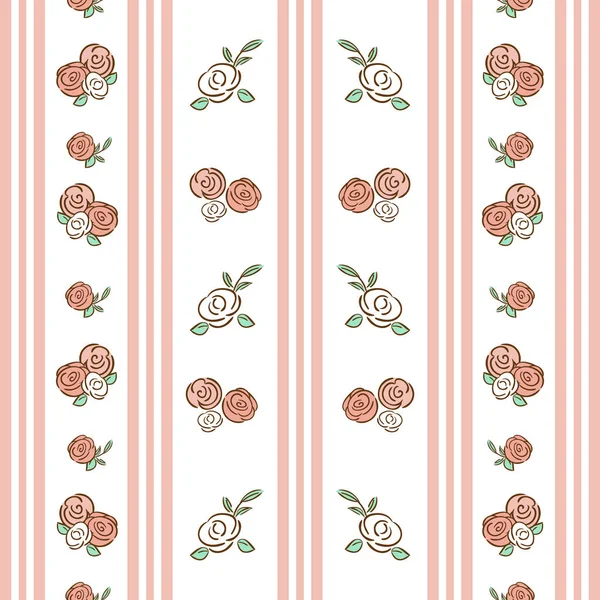 Απρόσκοπτη διάνυσμα λουλούδι ροζ σχέδιο. Floral φόντο με τριαντάφυλλο για λευκώματος ή χαρτί περιτυλίγματος. — Διανυσματικό Αρχείο