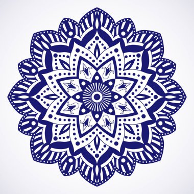 Mandala çiçek vektör. Vintage dekoratif öğeler. Oryantal desen kına dövmesi için. Etnik, islam, Arapça, Indian, Türk Osmanlı veya Meksika motifleri.