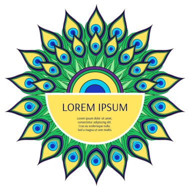 Tavus kuşu dekorasyon vektör çerçeve 