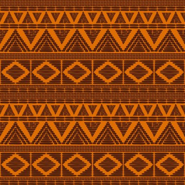 Tribal pattern vector seamless. African print with in sun orange clipart