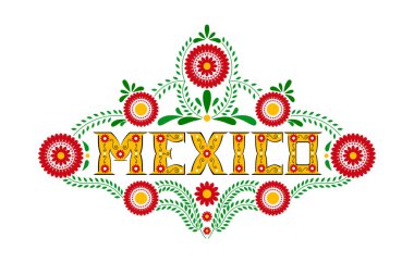 Meksika tipografi parti ya da seyahat banner vektör