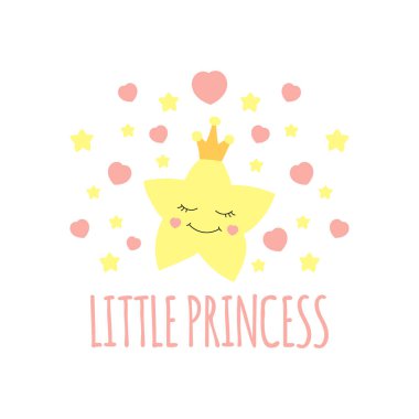 Taç yazdırma vektör sevimli yıldızı