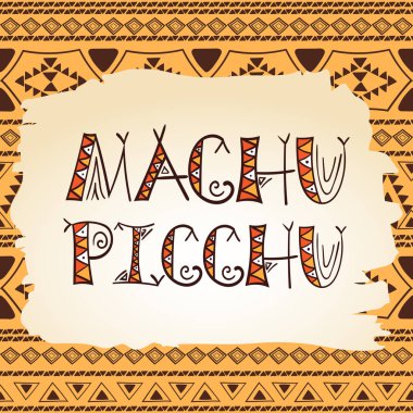 Machu Picchu illüstrasyon turizm el ilanı veya afiş için