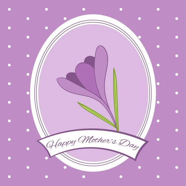 Happy Mothers Day crocus vecteur de conception de fleurs. Illustration pour carte de vœux, invitation, bannière, promotion, affiche, marketing . — Image vectorielle