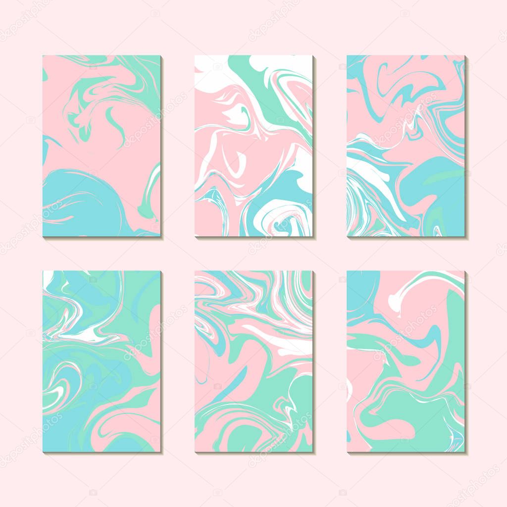 Pastel summer marble texture cards