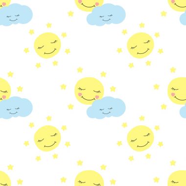 Şirin Bebek moon tasarlamak vektör sorunsuz