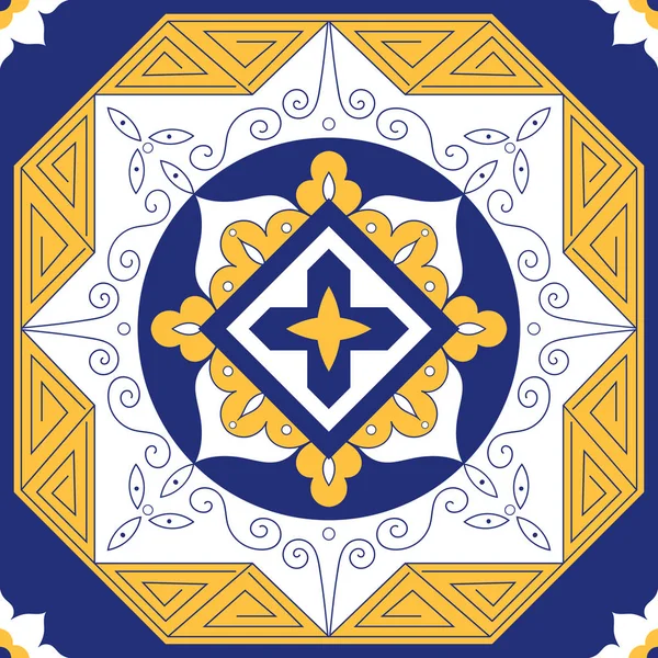 葡萄牙瓷砖模式向量。观赏 azulejo 设计. — 图库矢量图片