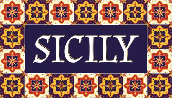 Sicily travel banner vector — Stock Vector