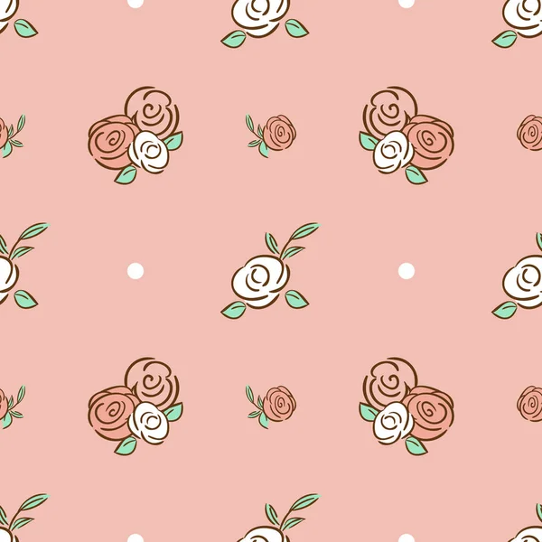 Blume rosa Muster nahtloser Vektor — Stockvektor