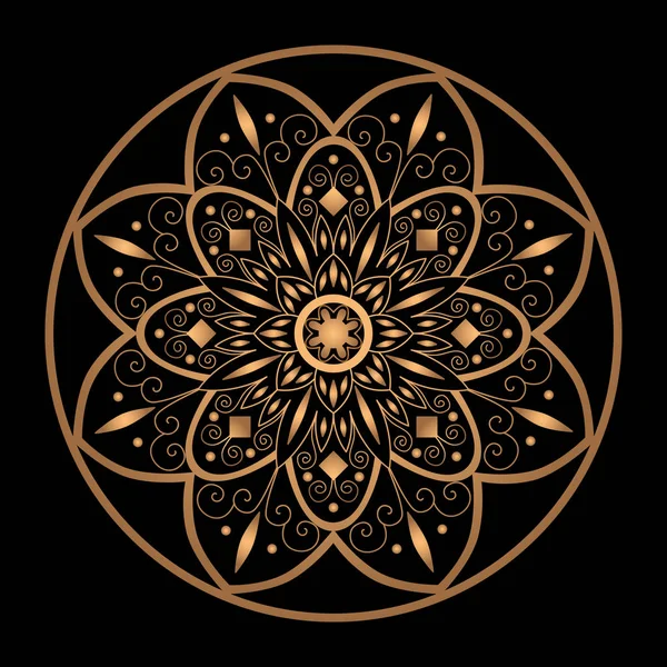 Vector Mandala aislado. Copo de nieve de lujo para la tarjeta de felicitación de Navidad — Vector de stock