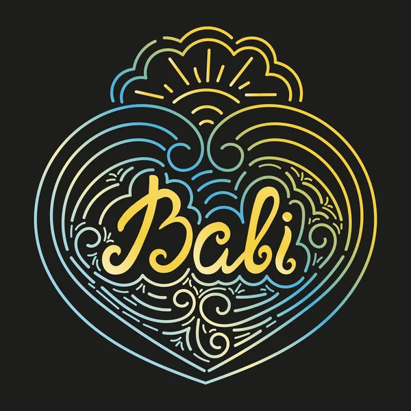 Vetor de desenho de letras Bali com gradiente — Vetor de Stock