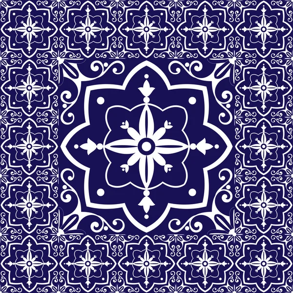 Azulejos vector patrón vintage piso con baldosas de cemento de cerámica — Vector de stock