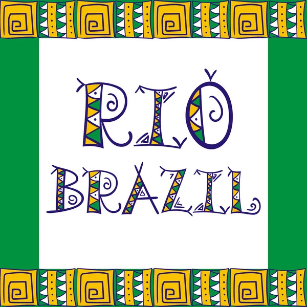Rio Poster Banner und Karten-Vektor-Vorlage Hintergrund — Stockvektor