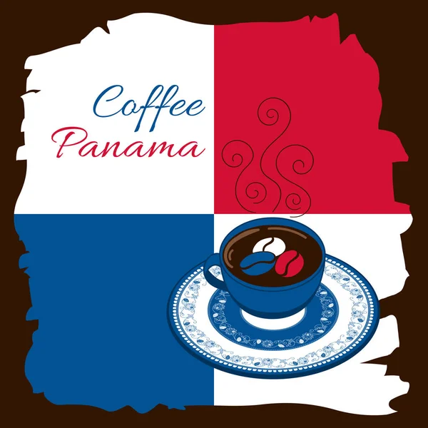 Panama coffee illustration vector — Stock Vector