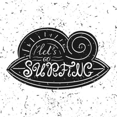 Sörf t-shirt giyim tasarım yazdırma vektör izole