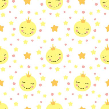 Şirin Bebek moon tasarlamak vektör sorunsuz