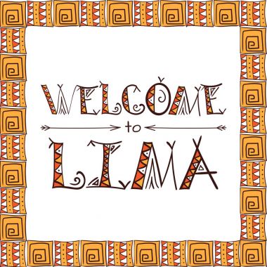 Kabile arka plan yazı Lima Peru için hoş geldiniz