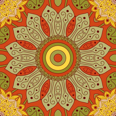 Kağıt, kumaş veya duvar kağıdı sarma için sorunsuz mandala desen