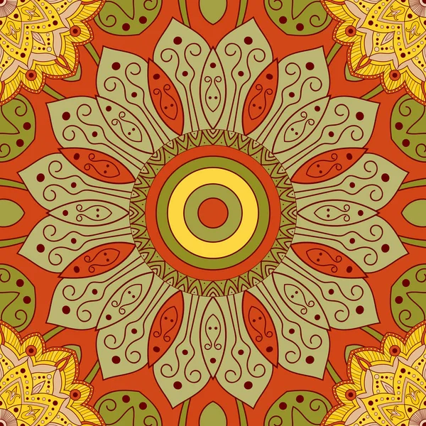 Patrón de mandala sin costuras para papel de envolver, tela o papel pintado — Archivo Imágenes Vectoriales