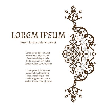 Metin için yer ile anahat çiçek şablon vektör