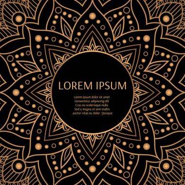 Altın siyah çiçek desenli kare