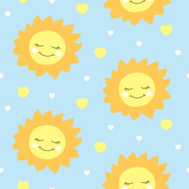 Şirin Bebek güneş tasarlamak vektör sorunsuz