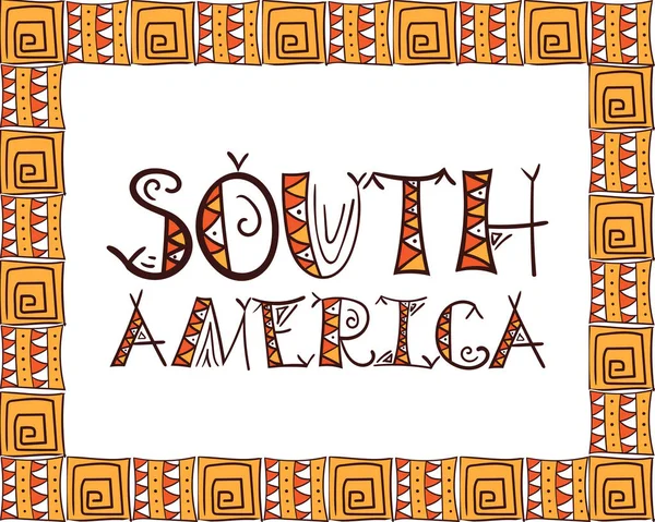 América del Sur cartel tribal — Vector de stock