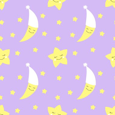 Şirin Bebek yarım ay tasarlamak vektör sorunsuz