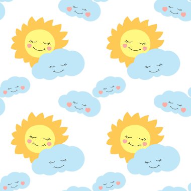 Şirin Bebek güneş tasarlamak vektör sorunsuz