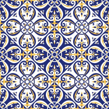 Portuguese tiles pattern vector clipart