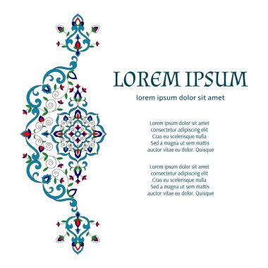 Metin için yer ile Vintage çiçek şablon vektör