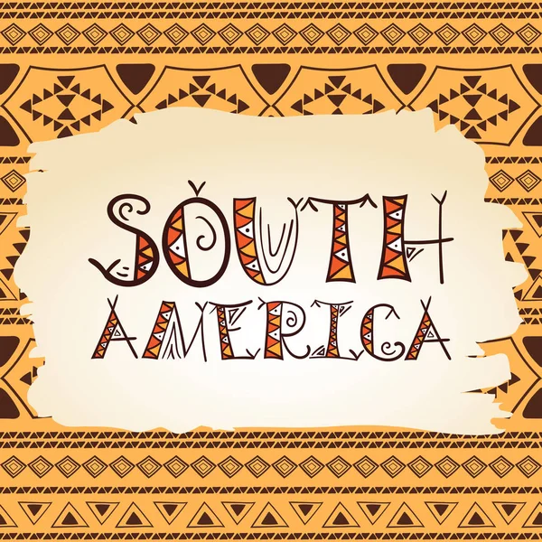 América del Sur ilustración tribal — Vector de stock